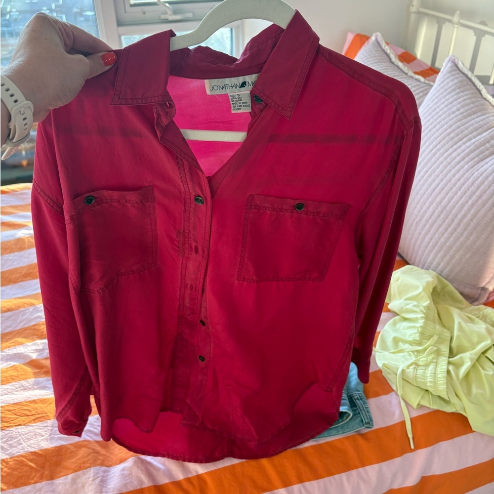 Jonathan Martin Pink Silk Blouse
